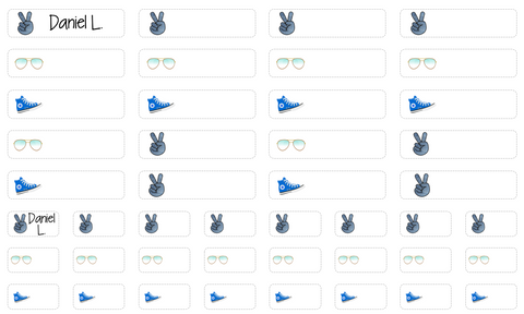 Clothing Labels - blue mix