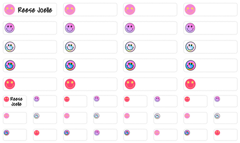 Clothing Labels  - smiley mix