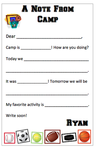 Personalized "Fill in the blank" Sports Notepad