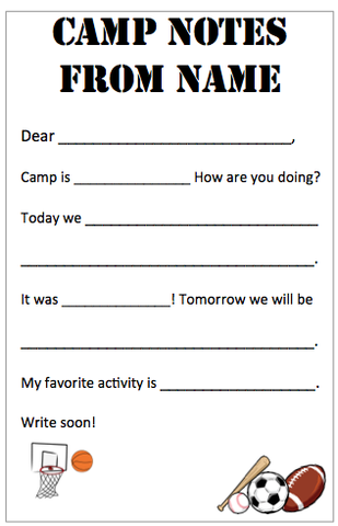 Personalized "Fill in the blank" Sports Notepad