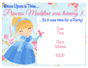 Invitation - Cinderella Princess