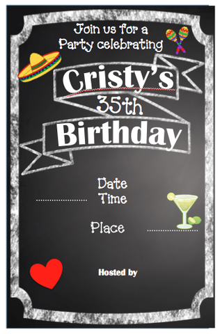 Invitation - Chalkboard w/ Drink