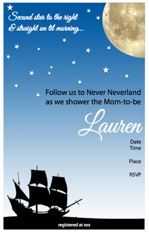 Invitation - Neverland Baby Shower