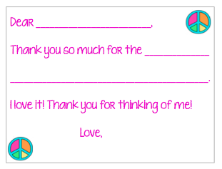 Fill-in-the-Blank Thank You Notes - Colorful Peace V2