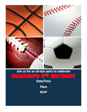 Invitation - Sports Balls