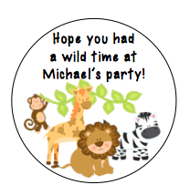Stickers For Favors- safari