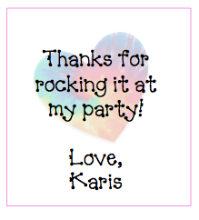 Stickers For Favors- tie dye heart