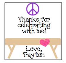 Stickers For Favors- gymnastics