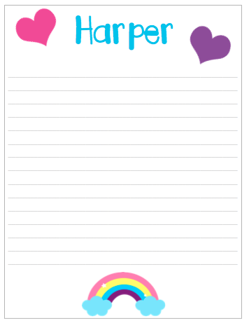 Extra Large Personalized Notepad - Rainbow