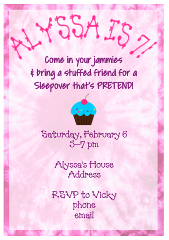 Invitation - Pink Tie Dye Undernighter