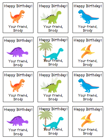 Personalized Dinosaurs Gift Stickers –