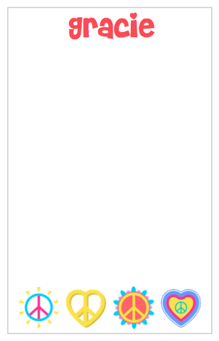 Personalized Yellow/Orange Peace Notepad