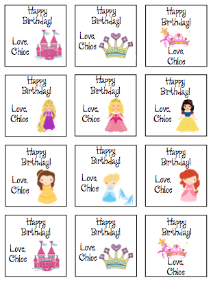 princess printable stickers