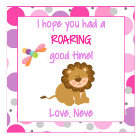 Stickers For Favors- safari girl