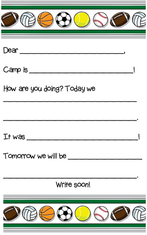 Personalized Camp Stationery - Sports V2