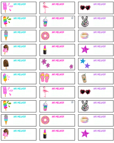 Personalized Address Labels - Girly Mix Sheet