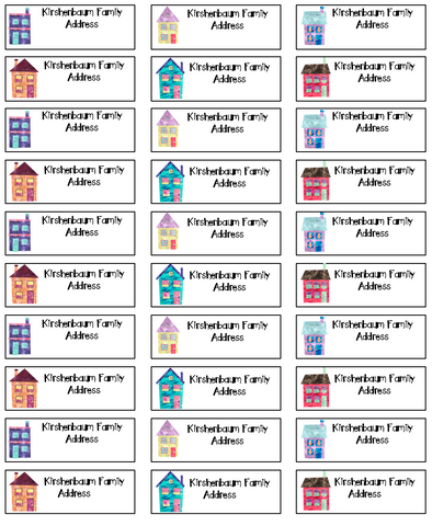 Personalized Address Labels - Watercolor Houses