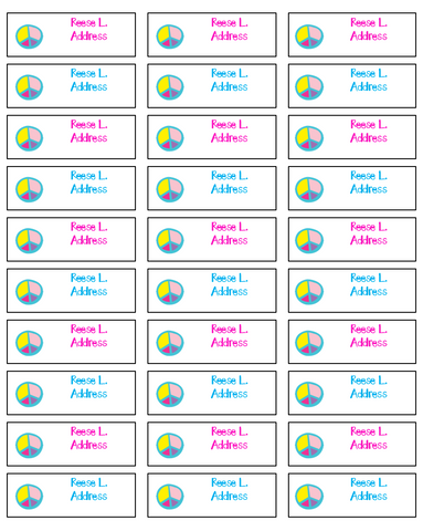 Personalized Address Labels - Colorful Peace Sign
