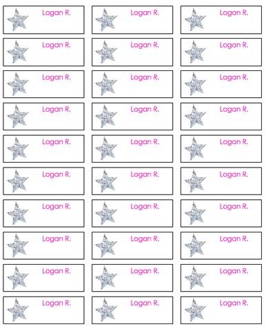 Personalized Address Labels - Glitter Star
