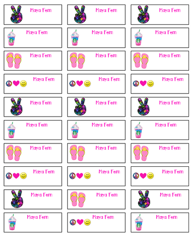 Personalized Address Labels - Flip Flops Mix