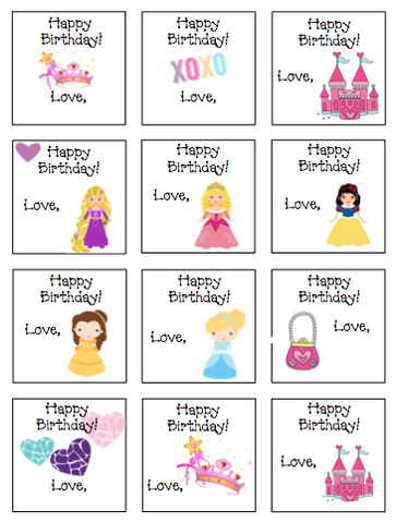 Personalized Princess Gift Stickers -V1