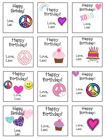 Personalized Girl Mix Gift Stickers