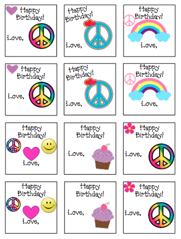 Personalized Peace & Rainbows Gift Stickers