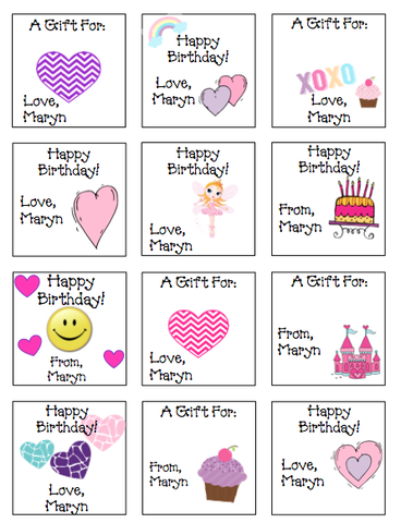 Personalized Mostly Hearts Gift Stickers