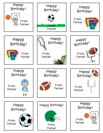 Personalized Baseball & Football & Basketball Gift Stickers