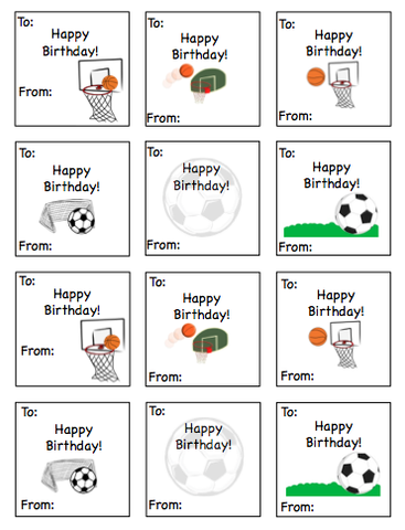 Personalized Soccer & Basketball Gift Stickers