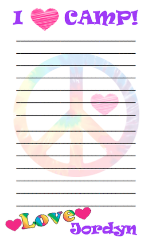 Personalized Camp and Peace Sign notepads