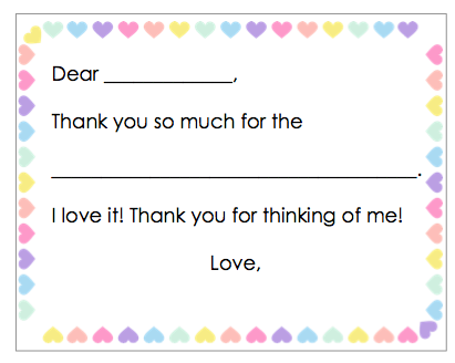 Fill-in-the-Blank Thank You Notes - Pastel Hearts