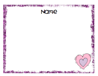 Note Cards - Purple Glitter Border