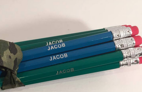 Personalized Pencils - Green, Blue Mix