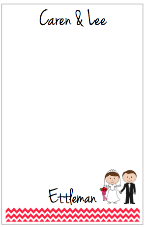 Personalized Bride & Groom Chevron Notepad