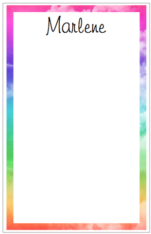 Personalized Rainbow Border Notepad