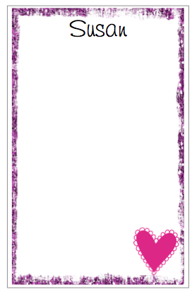 Personalized Purple Glitter Border Notepad