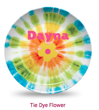 Personalized Plate - Tie Dye Flower