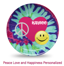 Personalized Plate - Peace, Love, Smile