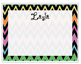 Thank You Notes - Neon Chevron Border