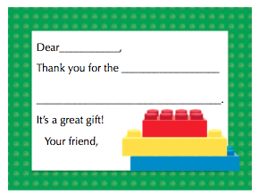 Fill-in-the-Blank Thank You Notes - Building Blocks