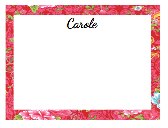 Note Cards - Red Flower Border