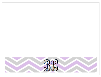 Note Cards - Chevron w/Monogram