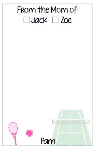 Personalized Tennis Notepad V2