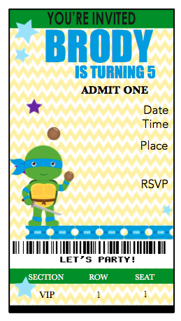 Invitation - Turtle Ticket