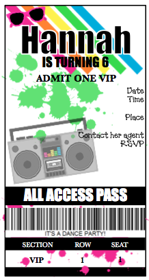 Invitation - Dance Party Ticket V2