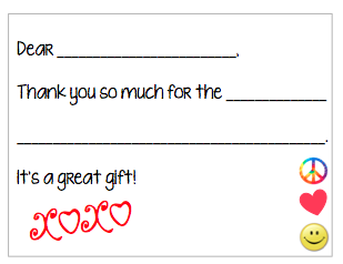 Fill-in-the-Blank Thank You Notes - Red XO