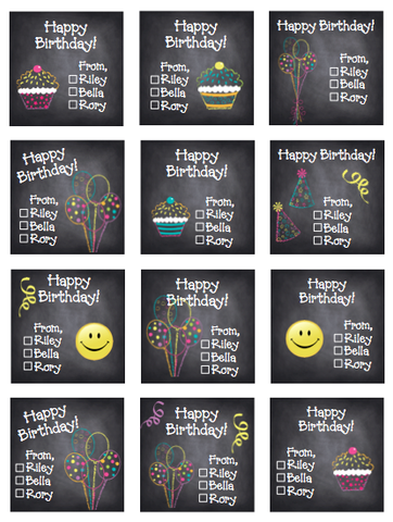 Personalized Chalkboard Gift Stickers