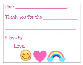 Fill-in-the-Blank Thank You Notes - Rainbow Emoji