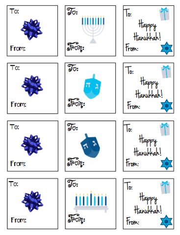Personalized Hanukkah Gift Stickers - V2